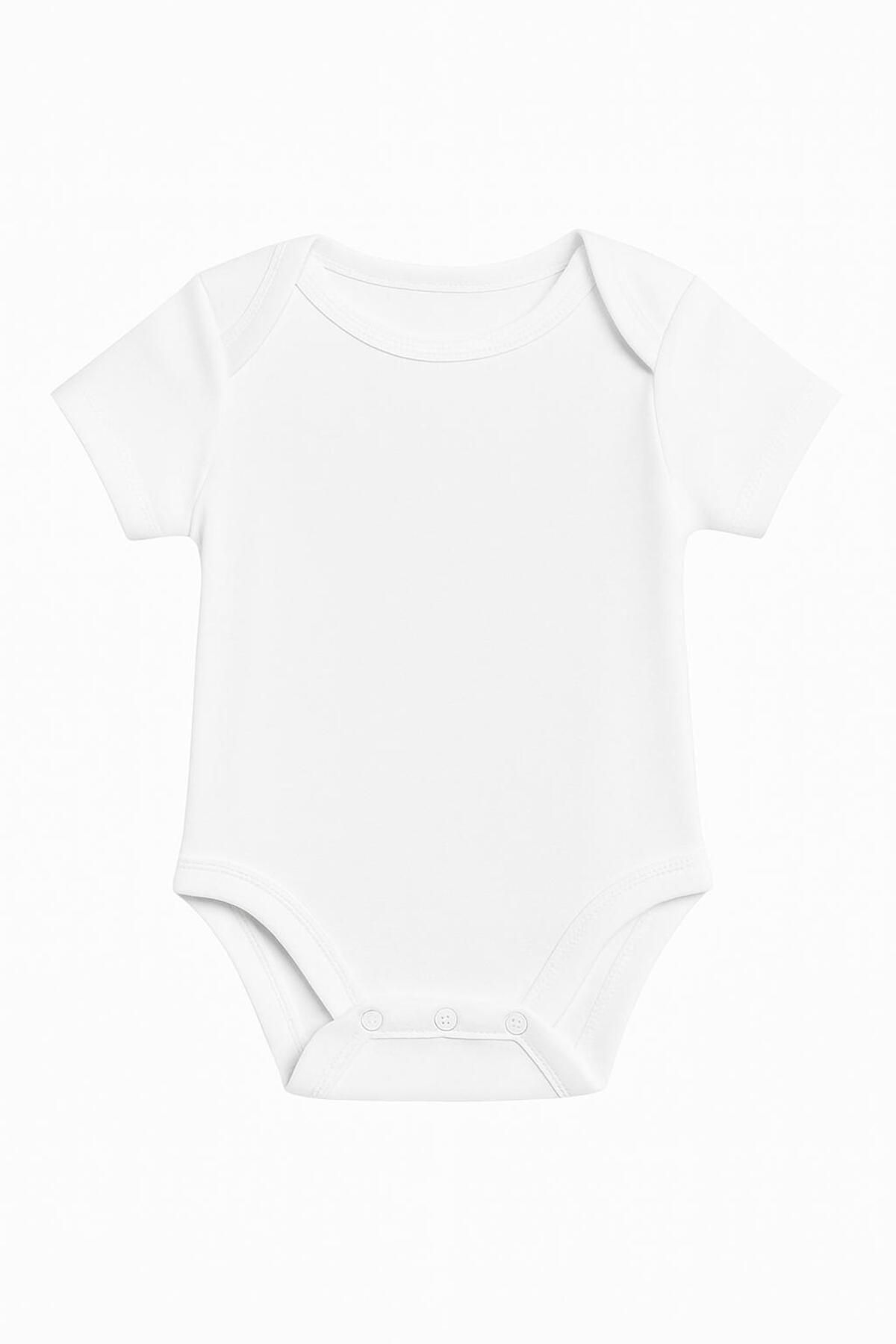 %100 Organik Pamuklu Çıtçıtlı Bebek Body Zıbın